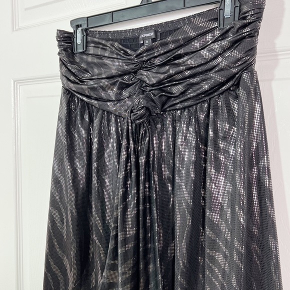 Express Metallic Strapless Zebra Print Sparkly Cocktail Party Mini Dress Size M - Picture 6 of 11